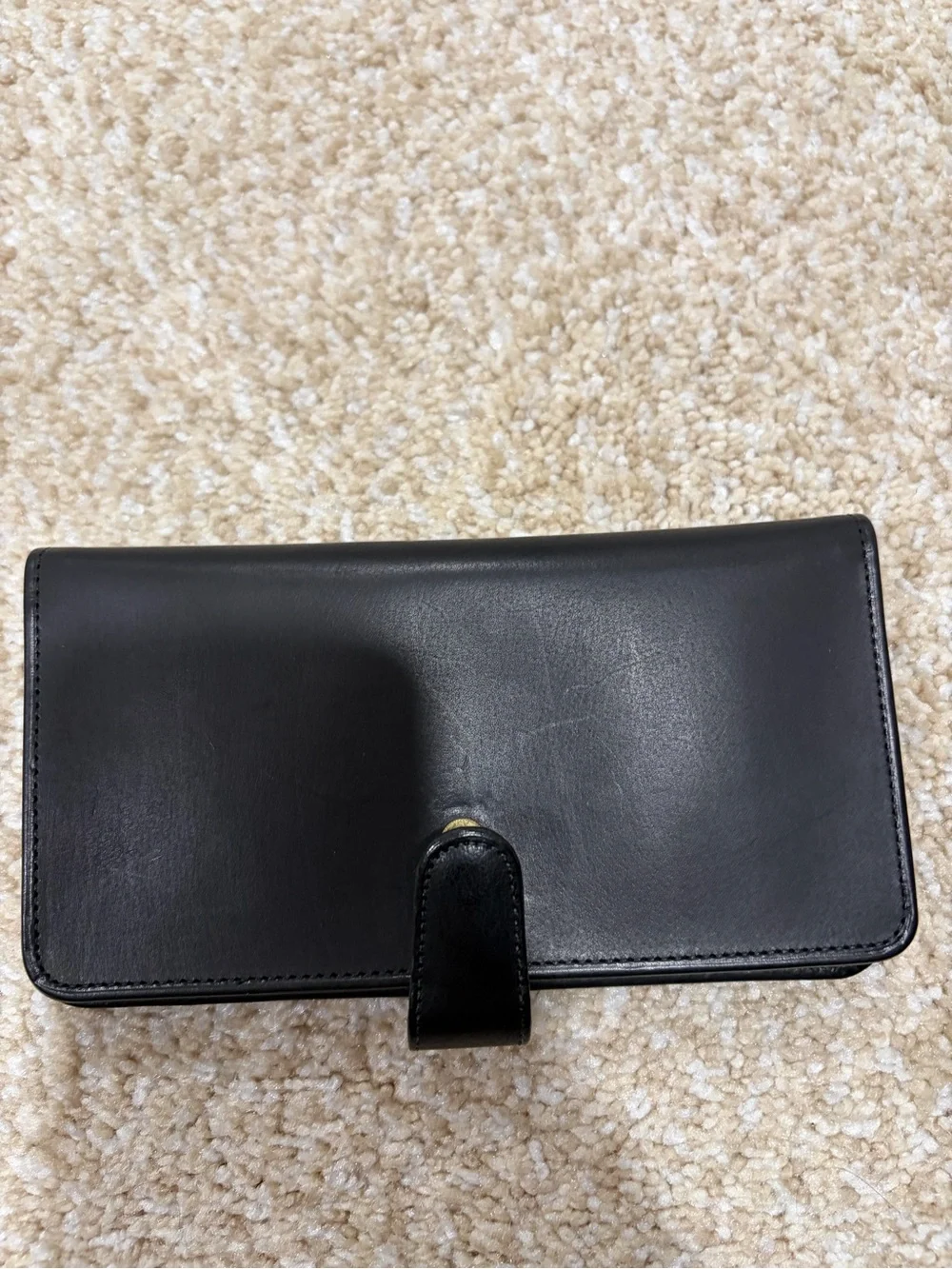 Coach Black Leather Card & Checkbook Organizer with ID Window